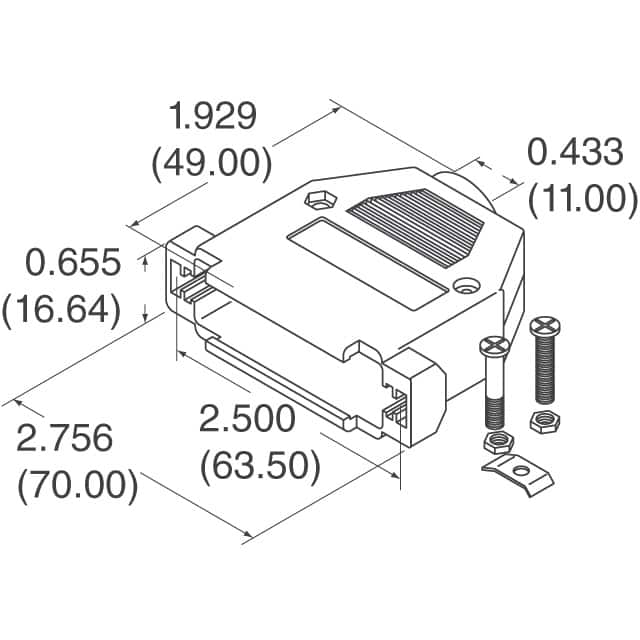 978-037-010R031 NorComp Inc.  Capots de connecteurs D-Sub en forme de D